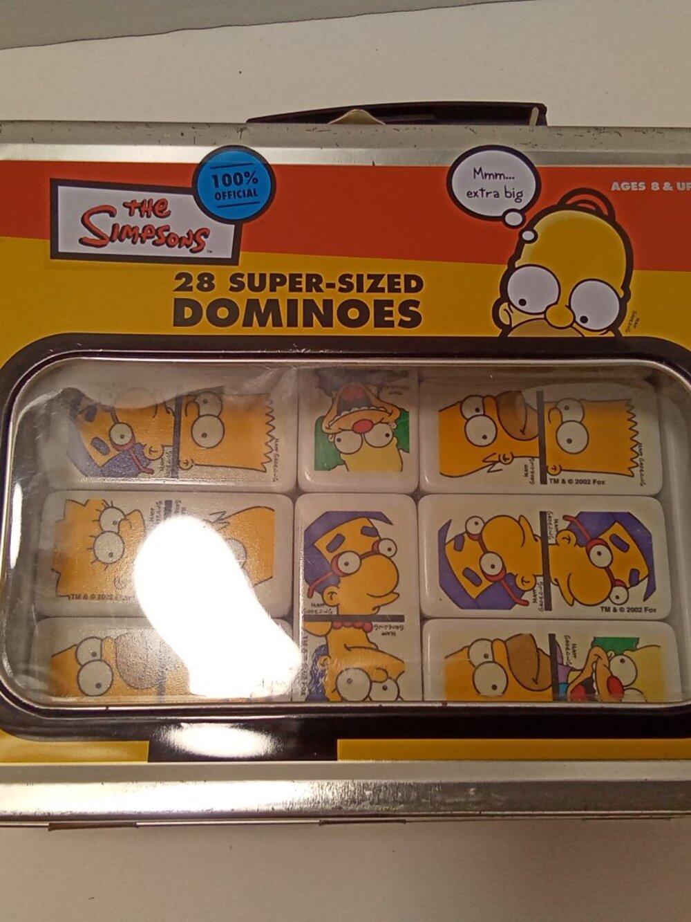 Vintage 2002 The Simpsons Super-Sized Dominoes Game Tin